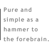 | Pure and simple as a hammer to the forebrain